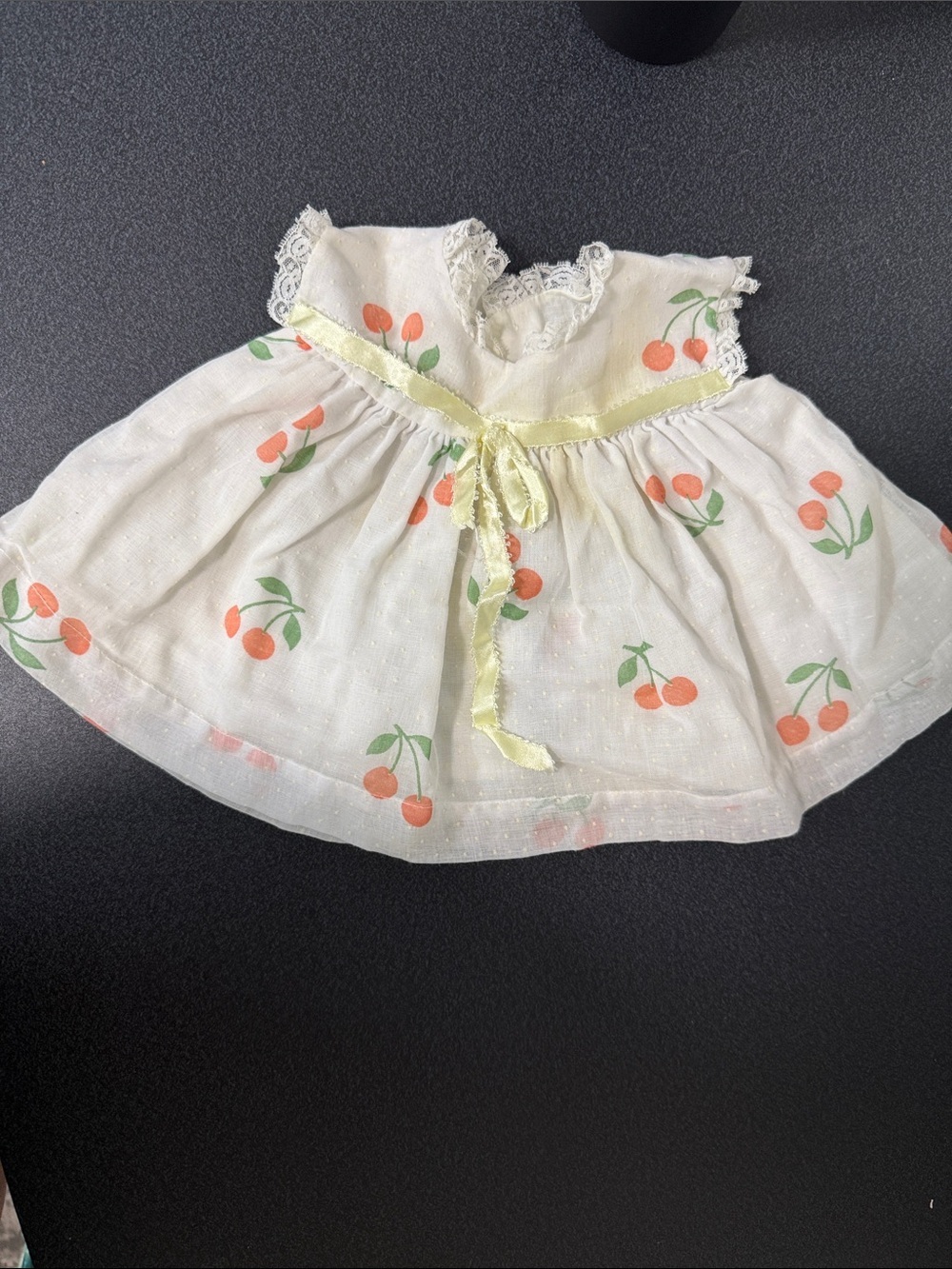 C.I. Castro White Dress with Orange Cherry Print vintage 80’s